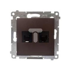 Simon 54 Gniazdo telefoniczne podwójne 2xRJ12 brąz mat DT2.01/46 WMDT-0020xx-046