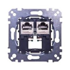 Merten System M Gniazdo komputerowe podwójne RJ45 kat.5e F/STP mechanizm MTN4575-0012