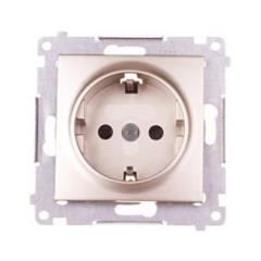 Simon 54 Gniazdo pojedyncze SCHUKO z/u 16A IP20 z przesłoną torów złoty mat DGSz1Z.01/44 WMDW-03111x-044