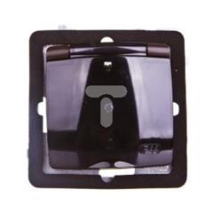 KARO Gniazdo hermetyczne z/u 16A schuko IP44 z klapką dymna i przesłonami czekoladowy metalik GPH-1SSP/m/40/d