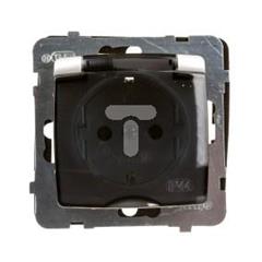 KARO Gniazdo hermetyczne z/u 16A schuko IP44 z klapką dymna i przesłonami srebrny perłowy GPH-1SSP/m/43/d