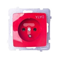 KARO Gniazdo pojedyncze z/u 16A DATA czerwone GP-1SZD/m/00
