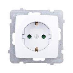 KARO Gniazdo pojedyncze z/u 16A schuko z przesłonami białe GP-1SSP/m/00