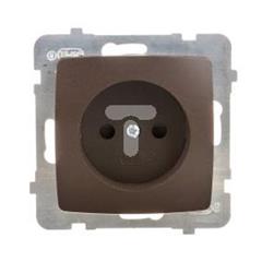 KARO Gniazdo pojedyncze b/u 16A z przesłonami torów prądowych czekoladowy metalik GP-1SP/m/40