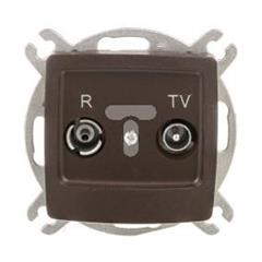 KARO Gniazdo antenowe RTV końcowe ZAR 25-3 dB czekoladowy metalik GPA-SK/m/40