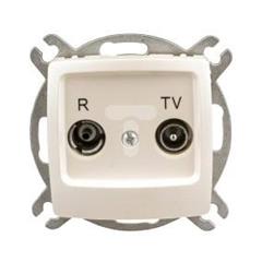 KARO Gniazdo antenowe RTV przelotowe ZAP-16-dB ecru perłowy GPA-16SP/m/42