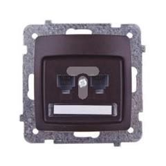 KARO Gniazdo telefoniczne podwójne niezależne czekoladowy metalik GPT-2SN/m/40