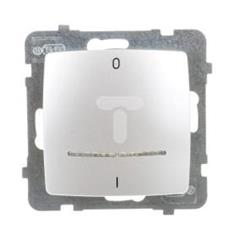 KARO Łącznik dwubiegunowy z podświetleniem niebieskim srebrny perłowy ŁP-11SS/m/43