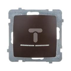 KARO Łącznik jednobiegunowy z podświetleniem niebieskim czekoladowy metalik ŁP-1SS/m/40