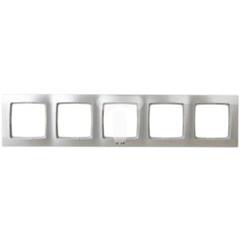 KARO Ramka pięciokrotna do łączników IP44 srebrny perłowy RH-5S/43