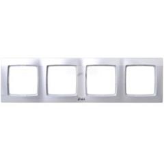 KARO Ramka poczwórna do łączników IP44 srebrny perłowy RH-4S/43