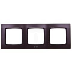 KARO Ramka potrójna do łączników IP44 czekoladowy metalik RH-3S/40