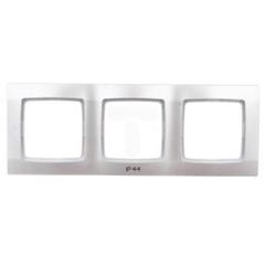 KARO Ramka potrójna do łączników IP44 srebrny perłowy RH-3S/43