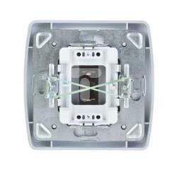 TON Gniazdo głośnikowe pojedyncze srebro + satyna GG-1C/18/16