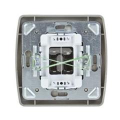 TON Gniazdo głośnikowe podwójne satyna + złoto GG-2C/16/20