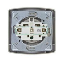 TON Gniazdo pojedyncze z przesłonami torów prądowych satyna + złoto GP-1CP/16/20