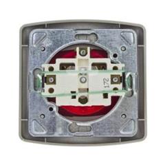 TON Gniazdo pojedyncze z uziemieniem DATA z przesłonami torów prądowych satyna + złoto GP-1CZDP/16/20