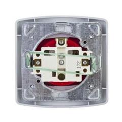 TON Gniazdo pojedyncze z uziemieniem DATA z przesłonami torów prądowych srebro + satyna GP-1CZDP/18/16