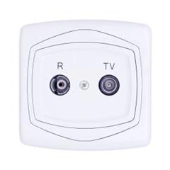 TON Gniazdo RTV przelotowe ZAP 10 biały GPA-10CP/00