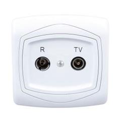 TON Gniazdo RTV przelotowe ZAP 16 biały GPA-16CP/00