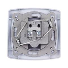 TON Gniazdo RTV przelotowe ZAP 16 srebro + satyna GPA-16CP/18/16