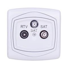 TON Gniazdo RTV-SAT z dwoma wyjściami SAT biały GPA-C2S/00