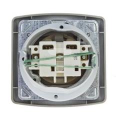 TON Gniazdo bryzgoszczelne z uziemieniem schuko IP-44 wieczko przezroczyste satyna + złoto GPH-1CS/16/20/d