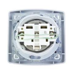 TON Gniazdo bryzgoszczelne z uziemieniem schuko IP-44 z przesłonami torów prądowych srebro + satyna GPH-1CSP/18/16/d