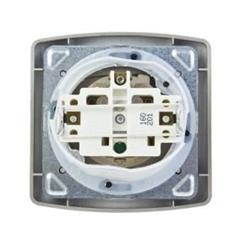 TON Gniazdo bryzgoszczelne z uziemieniem IP-44 wieczko przezroczyste z przesłonami satyna + złoto GPH-1CZP/16/20/d