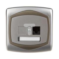 TON Gniazdo komputerowe pojedyncze kat. 5e MMC srebro + satyna GPK-1C/K/18/16