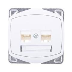 TON Gniazdo komputerowe podwójne kat. 5e FOREX bez ramki biały GPK-2C/F/m/00
