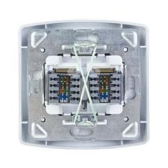 TON Gniazdo komputerowe podwójne kat. 5e MMC srebro + satyna GPK-2C/K/18/16