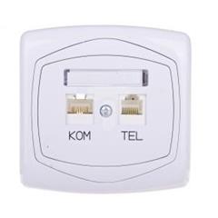 TON Gniazdo komputerowo-telefoniczne RJ 45 kat. 5e (8-stykowe) + RJ 11 (4-stykowe) biały GPKT-C/F/00