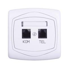 TON Gniazdo komputerowo-telefoniczne RJ 45 kat. 5e (8-stykowe) + RJ 11 (6-stykowe) biały GPKT-C/K/00