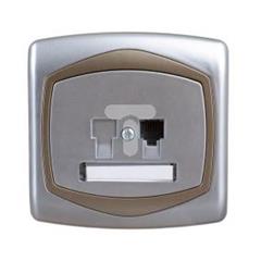 TON Gniazdo telefoniczne pojedyncze srebro + satyna GPT-1C/18/16