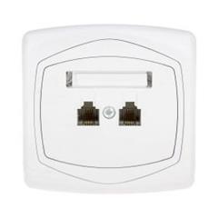 TON Gniazdo telefoniczne podwójne niezależne biały GPT-2CN/00