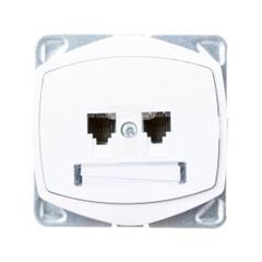 TON Gniazdo telefoniczne podwójne niezależne bez ramki biały GPT-2CN/m/00