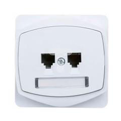 TON Gniazdo telefoniczne podwójne równoległe bez ramki biały GPT-2CR/m/00