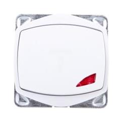 TON Łącznik jednobiegunowy z podświetleniem pomarańczowym bez ramki biały ŁP-1CS/m/00