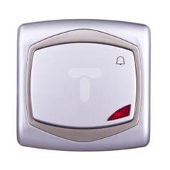 TON Przycisk dzwonek z podświetleniem srebro + satyna ŁP-6CS/18/16