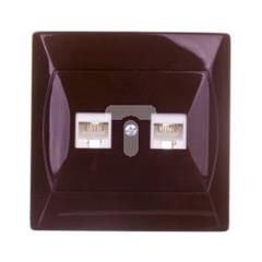 AKCENT Gniazdo komputerowe podwójne RJ45 kat. 5e FOREX brązowe GPK-2A/F/24