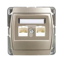 GAZELA Gniazdo komputerowe podwójne kat. 5e FOREX satynowe GPK-2J/F/m/16/16