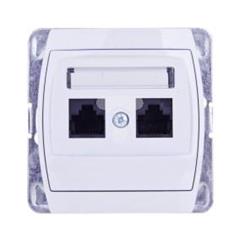 GAZELA Gniazdo komputerowe podwójne kat. 5e MMC białe GPK-2J/K/m/00