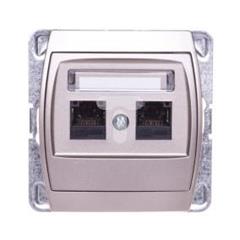GAZELA Gniazdo komputerowe podwójne kat. 6 MMC satynowe GPK-2J/K6/m/16/16
