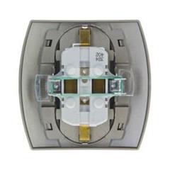 GAZELA Gniazdo podwójne z/u SCHUKO z przesłonami torów satynowe GP-2JSP/16/16