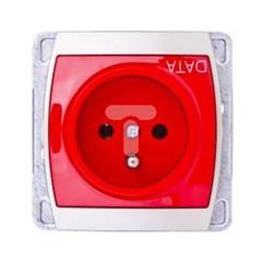 GAZELA Gniazdo pojedyncze z/u DATA 16A IP20 satynowe GP-1JZD/m/16/16