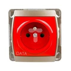 GAZELA Gniazdo pojedyncze z/u DATA 16A IP20 z przesłonami torów satynowe GP-1JZDP/m/16/16