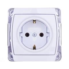 GAZELA Gniazdo pojedyncze z/u SCHUKO 16A IP20 białe GP-1JS/m/00