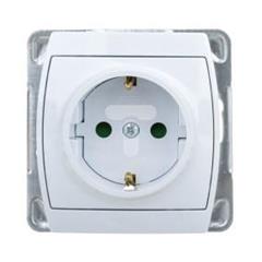 GAZELA Gniazdo pojedyncze z/u SCHUKO 16A IP20 z przesłonami torów białe GP-1JSP/m/00