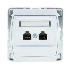 GAZELA Gniazdo telefoniczne podwójne RJ11 niezależne białe GPT-2JN/m/00